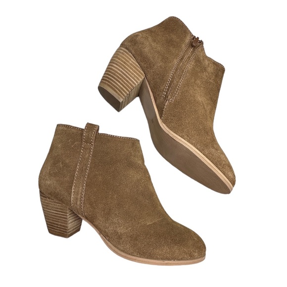 Diba Suede Leather Side Zip, Side Tab Ankle Bootie - Picture 5 of 5